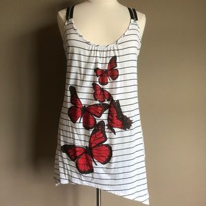 Torrid Butterfly Asymmetrical Hem Tank,Size 4 NWOT